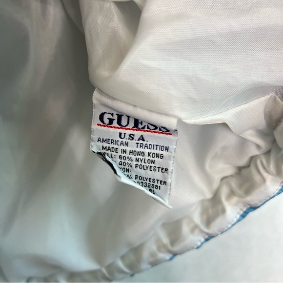 Vintage Guess Puffer Vest Jacket large blue - Picture 8 of 10